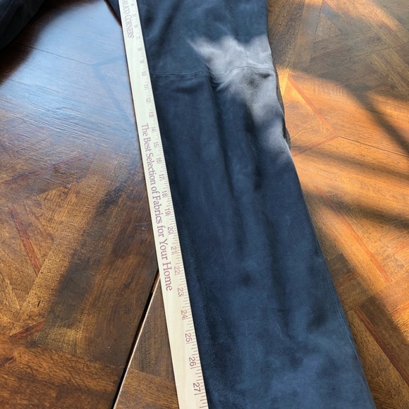 Worth Collection Dark Blue Suede Leather Pants New Size 10 - Picture 10 of 10